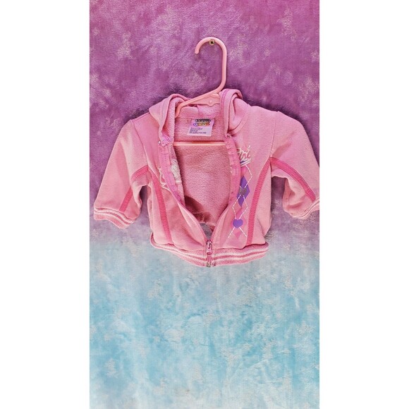 1000% Cute 3-6 Months Toddler Preppy Pastel Pink Vintage Varsity Hoodie Jacket - Picture 3 of 11